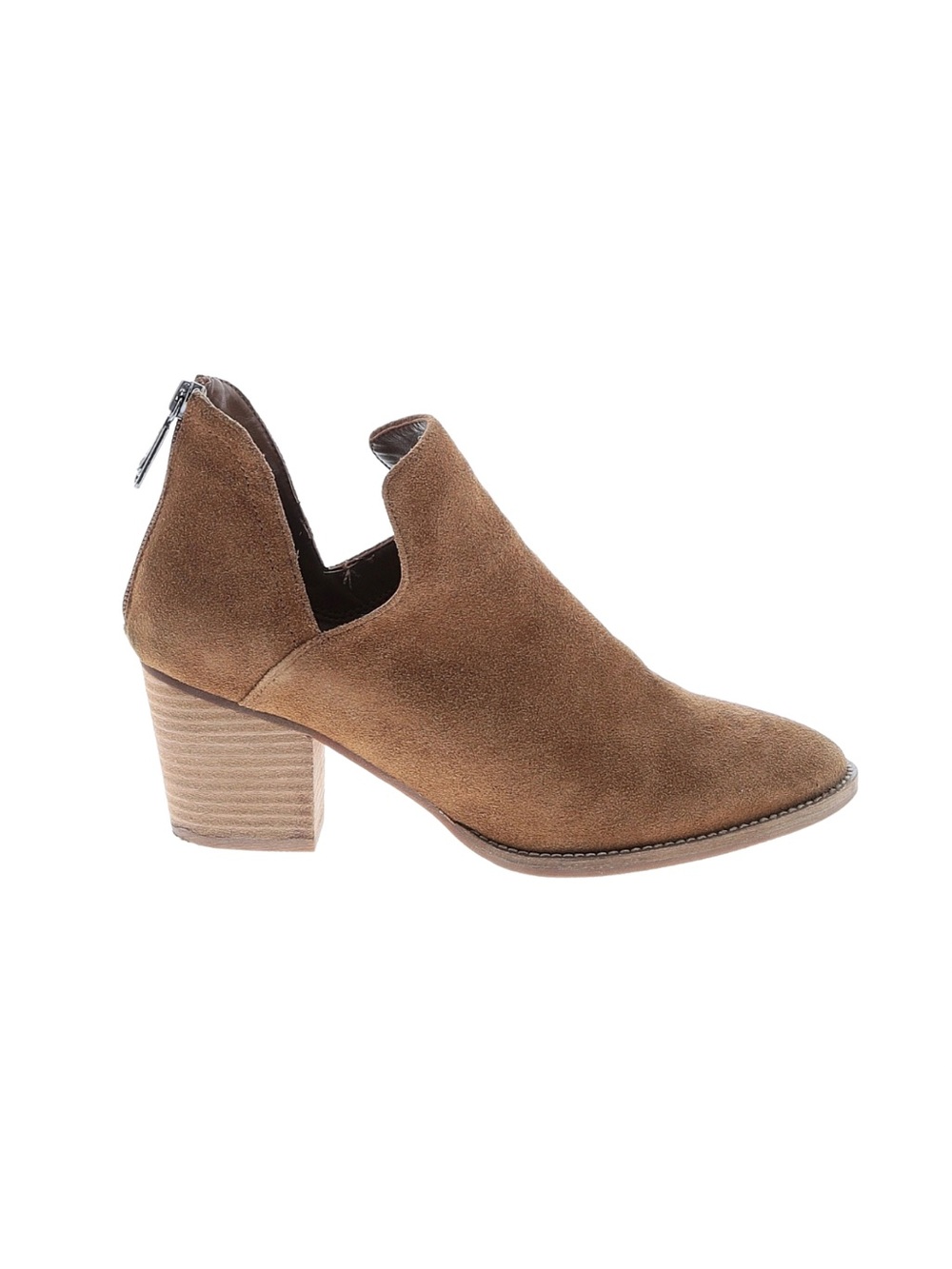 Blondo 100% Leather Brown Wooden Heeled Ankle Boots Like New Women’s 9.5